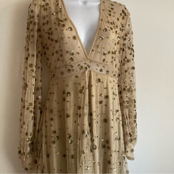 LoveShackFancy Janet Tulle Sequin Beaded Dress, Sz 4 - Picture 6 of 16